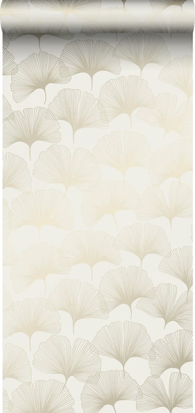 Origin Wallcoverings behang ginkgo bladeren beige en goud - 347730 - 0,53 x 10,05 m