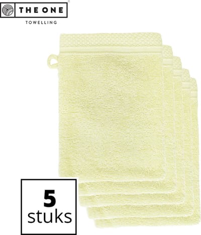 The One Towelling Bamboe Washandjes - 16 x 21 cm - 5 Stuks - Voordeelverpakking - Bamboe/Katoen - 600 gr/m² Stofdikte - Hypoallergeen - Olijfgroen