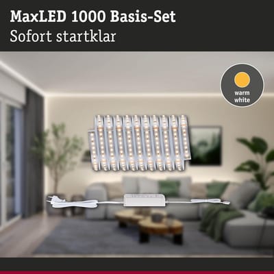 ' Paulmann 71242 MaxLED 1000 LED-strip warm wit basisset 3m 22W 1100lm/m 128 LED's/m 2700K 40VA'