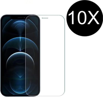 TG Techgrip - 10 Stuks Screenprotector Geschikt voor iPhone 12 - 2.5 D 9H HD Diamond Glas Screen protector Tempered Glass Beschermglas geschikt voor iPhone 12
