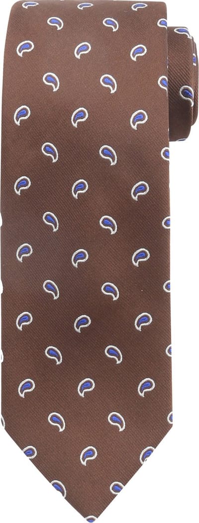 Suitable Stropdas Zijde Paisley Bruin - Paisley - Heren das