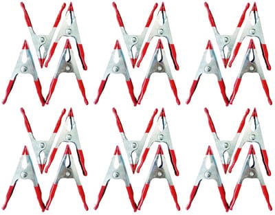 Humbert Hobby zeilklemmen - 24x stuks - metaal - 10 cm - DHZ klemmetjes - vastzetten van doeken - camping - kraampje