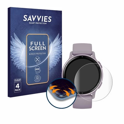 Savvies - Screenprotector voor Garmin vivoactive 5 - Folie Beschermfolie transparant volledig dekking 4 Stuks