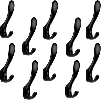 SOTECH 10 stuks Jashaken NANA zwart mat 120 x 22 x 56 mm met onzichtbare bevestiging Jashaken uit de BlackLine collectie