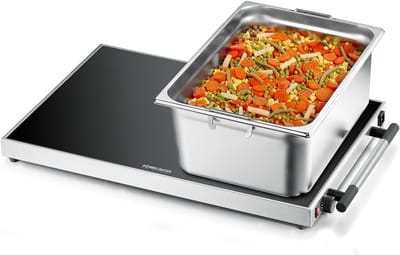 Warmhoudplaat - Buffet warmer - Eten warm houden - Traploos regelbaar - 61 x 41 cm - Roestvrij staal