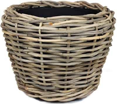 Van der Leeden Planten/bloemen mand - rotan - gevlochten riet - D57 x H43 cm - drypot - plantenpot - plantenmand - nestbaar