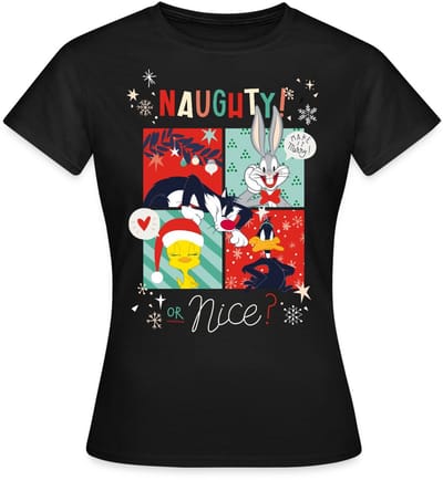 Looney Tunes Stout Of Aardig Kerstmis T-Shirt Dames