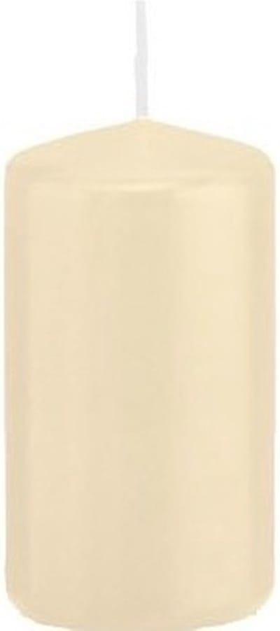 Trend Candles Cilinderkaars/stompkaars - cremewit - 5 x 10 cm - 23 branduren - met brandvertragende folie