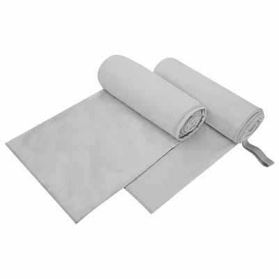 vidaXL - Sporthanddoeken - 2 - st - Grijs - 200 - x - 100 - cm - Polyester - en - polyamide