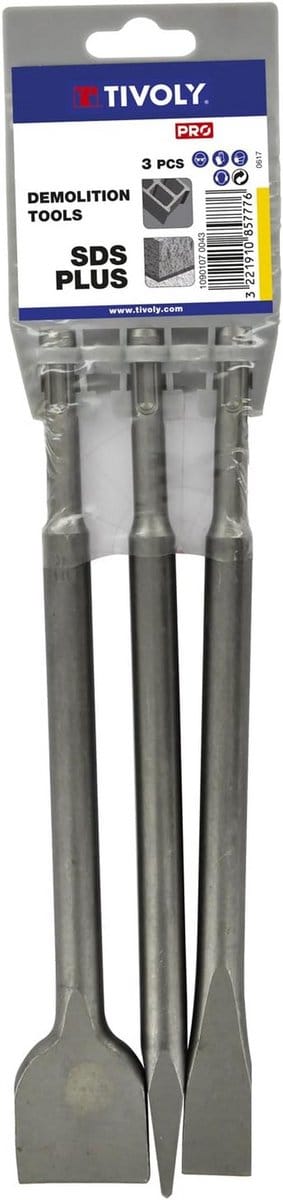 Tivoly 10901070043 gereedschapsset SDS+, grijs, 250/20/40 mm, 3-delige set