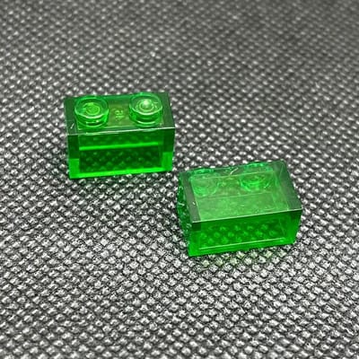 40 stuks / zak Compacte Deeltjes Blokken Transparant Heldere Baksteen 1x2 Bouwsteen Tijdloos Bulk Onderdelen Toevoegingen Speelgoed Ideaal voor Kinderen groen