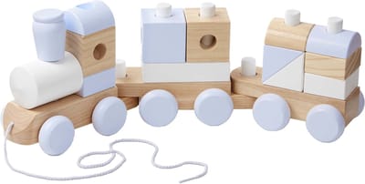 Melissa & Doug Blokkentrein Jumbo 63,5 Cm Hout Naturel 17-delig