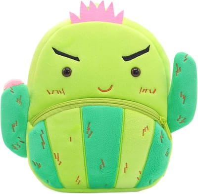BoefieBoef Cactus Kinder Rugzak – Pluche Peuter- Kleuter rugtas 0-5 Jaar – Groente & Fruit is Gezond & Fit – Ergonomisch & Wasbaar – Baby Backpack – Jongens & Meisjes – Schooltas, Gymtas, Peuterspeelzaal & BSO – Cadeau Verjaardag - Carnaval - Groen