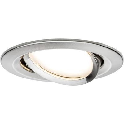 LED-inbouwlamp Nova Plus Coin Enkele lamp zwenkbaar rond 84 mm 50° Coin 6W 470lm 230V dimbaar 2700K Staal geborsteld