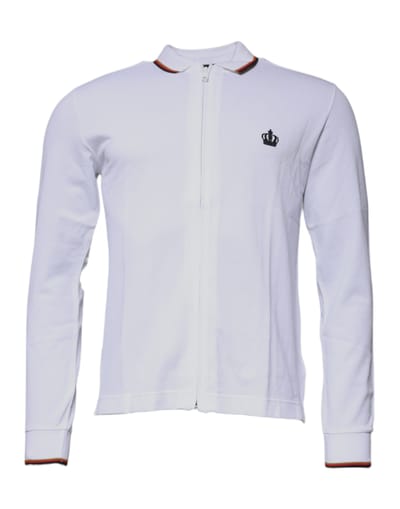 Poloshirt met lange mouwen en rits met kroon detail