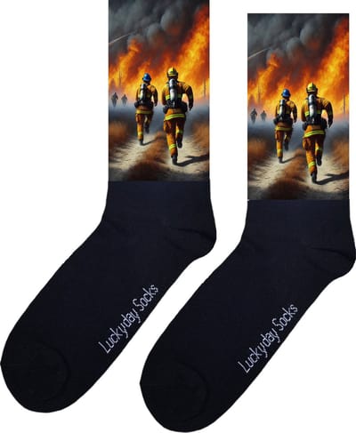 Brandweer - Opkikker - Grappige sokken - Valentijn cadeau - Verjaardag cadeau - Sint cadeau - Leuke sokken - Blussen - Vrolijke sokken - Cadeautje - Grappig cadeau - Kerst sokken - Vaderdag - Moederdag - Kerstcadeau - Socks maken Happy - 37-44