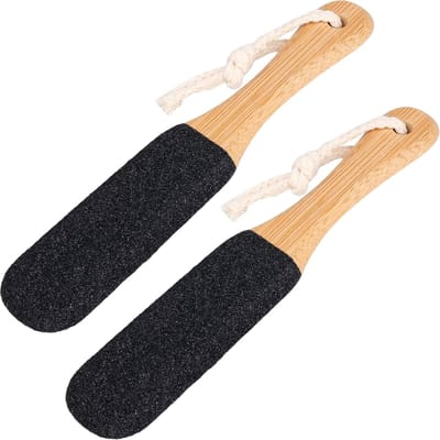 2tuks - Voeten Scrubber - voetvijl eelt - Wooden Foot File - dubbelzijdige voetschrobber van hout - pedicure-gereedschapsset - Foot Rasp Manual - Foot File Harde - pedicureschuurmachine - Rasp Voetverzorging