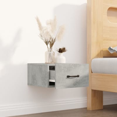 vidaXL - Nachtkastje - wandgemonteerd - 35x35x20 - cm - betongrijs