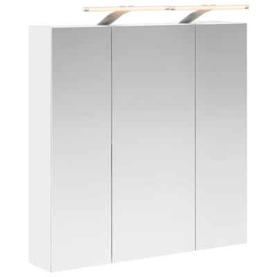 vidaXL - Badkamerspiegelkast - Wit - 70 - x - 14,5 - x - 70 - cm - Bewerkt - hout