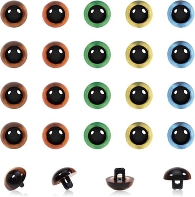 20 Stuks 9mm Naaiogen in Diverse Kleuren voor Amigurumi, Haakdieren en Pluche Poppen maken