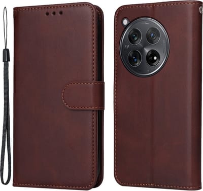 Coverup Hoesje - Geschikt voor OnePlus 12R Hoesje - Coverup Book Case - Bruin