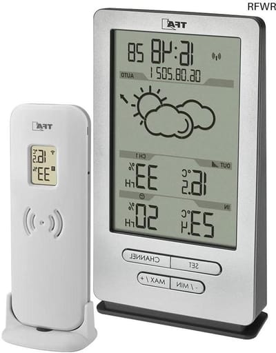 Weerstation Binnen en Buiten - Weerstation Draadloos Binnen Buiten - Weerstation met Buitensensor - Vochtigheid