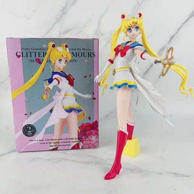 16cm Anime Sailor Moon met Sailor Chibi Moon Figuren Collectie Model Speelgoed Schattig En Charmant Cartoon Cosplay Figuur Kinderen Geboortedatum With Box-A2091 yellow