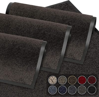 GadHome Deurmat Bruin 90x150 cm | Entree Deurmat Waterdicht Wasbaar Duurzaam Vuilvanger | Antislip Vuilvanger Deurmat voor Voordeur, Hal, Entree, Keuken, Slaapkamer