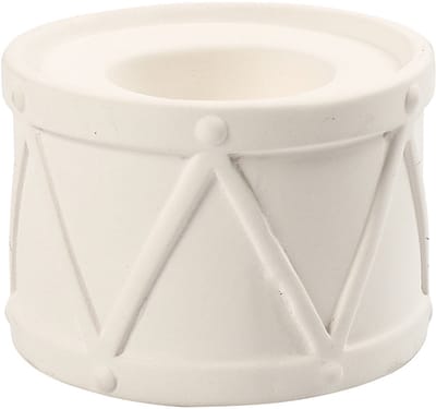 Kandelaar, H: 6,6 cm, d 9,3 cm, gatgrootte 2,2+4 cm, wit, 2 stuk/ 1 doos