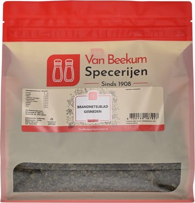Van Beekum Specerijen - Brandnetelblad Gesneden - 300 Gram (hersluitbare stazak)