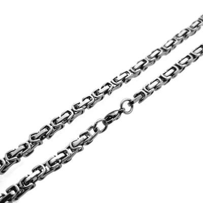 Aramat Jewels | Halskettingen | RVS Koningsketting Zilverkleurig Vierkant – Stoere Ketting Man Unisex Staal | 50cm / 5mm |50cm | | Staal | Volwassenen | Verkleurd niet