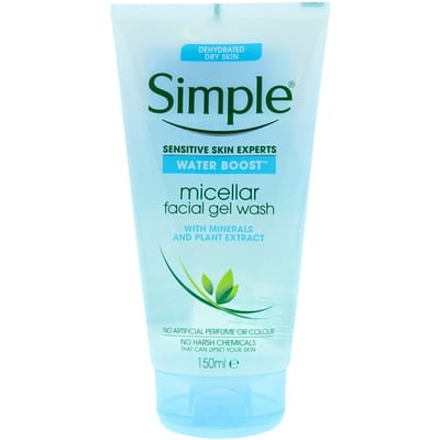 Simple Micellar Facial Gel Wash Water Boost 150 ml