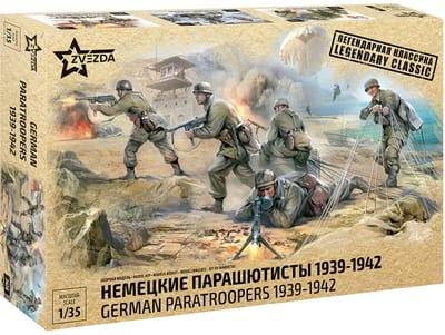Zvezda Modelbouwpakket Militaire voertuigen - 3628 Duitse Parachutisten - 1939-1942 - Duitse Soldaten WWII - Figuren Plastic - 1:35 - Modelbouw