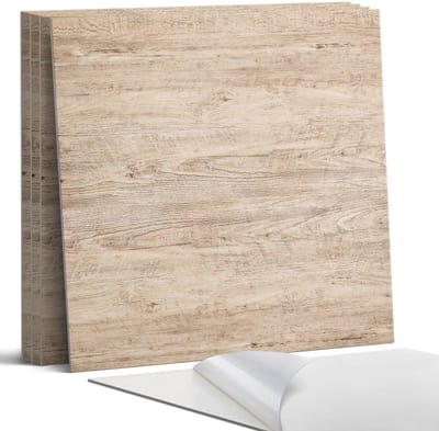 Coloray Wandpanelen Zelfklevend - Natuurlijke houtstructuur Zelfklevende Wandpanelen - 50 cm x 50 cm - Beige Wandpaneel PVC - 4 stuks - Texturen Wandpanelen Zelfklevend - Keuken Wandpanelen - Wandpanelen Badkamer