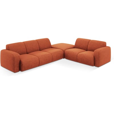 Hoekbank Lola rechts chenille met hocker | Windsor & Co