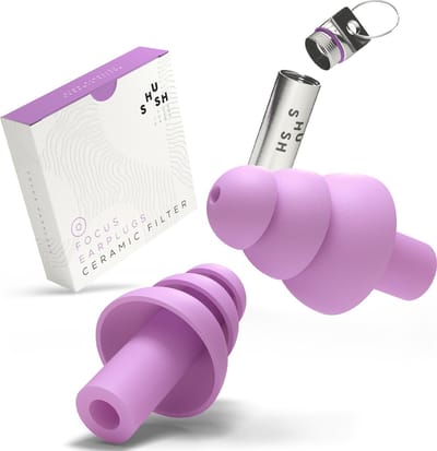Shush Focus Earplugs - Minder Afleiding - Betere Concentratie - Hogere Productiviteit - Voor kantoor of studeren - Oordoppen met keramisch filter (SNR 24 dB) - Meer dan 365x herbruikbaar