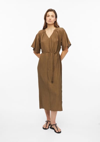 Middellange Rimpeljurk met Strikceintuur Casual Pasvorm Dames s.Oliver