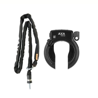 AXA Fietsslotset - Frameslot en insteekketting - 140 cm - Zwart - Hoge beveiliging