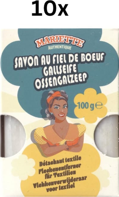 Authentieke ossengalzeep - Vlekkenverwijderaar voor textiel - 100g - Mariette - Stuk 10 -
