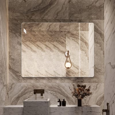 MIVRAY Wandspiegel – Minimalistisch Zonder Lijst – 100 x 75 cm – Glas – Zilver – Badkamer, Slaapkamer En Hal