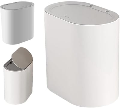 Vuilnisbak Met Drukdeksel | Smalle ABS Badkamer Vuilnisbak | Huishoudelijke Toilet Vuilnisbak - Prullenbak Met Knop Voor Keuken, Badkamer,