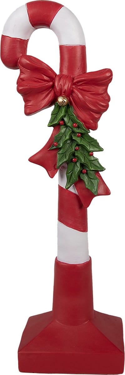 Clayre & Eef Kerstdecoratie Beeld Zuurstok 40 cm Rood Wit Polyresin