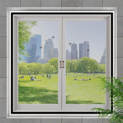 VHV - Vliegenhor - Raamhor met klittenband - 110x120 cm - Glasvezel hor - Muggennet raam - Insectenhor - Zelfklevende raamhor - Frisse lucht doorlaten - Insecten weren - Voor slaapkamer - Voor keukenraam - Voor zomer