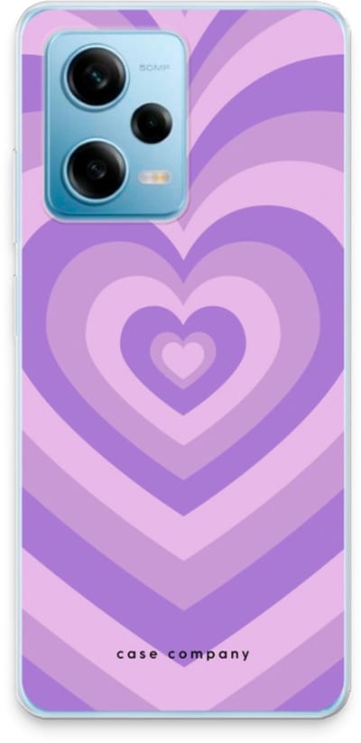 Case Company® - Hoesje geschikt voor Xiaomi Redmi Note 12 Pro 5G hoesje - Hart Paars - Soft Cover Telefoonhoesje - Bescherming aan alle Kanten en Schermrand