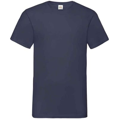 Fruit of the Loom Heren Valueweight V Neck T-shirt (Deep Navy)