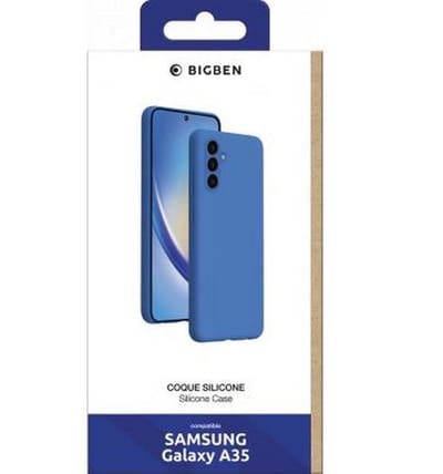 Bigben Connected, Hoesje geschikt voor Samsung Galaxy A35 - Siliconen SoftTouch Anti-Shock, Blauw