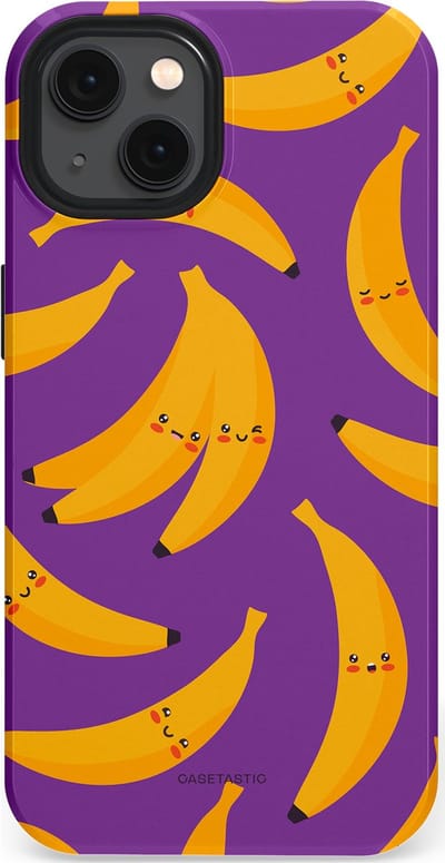 Casetastic Hoesje Geschikt voor Apple iPhone 13 Magsafe - Stijlvolle Beschermende Duo-layer Case - Kawaii Bananen