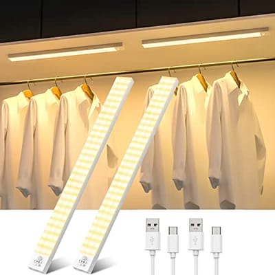 Bewegingssensor Kastverlichting 43 cm - Draadloos & Oplaadbaar met USB - Ideaal voor Trappen, Kasten, en Tuinmeubelen