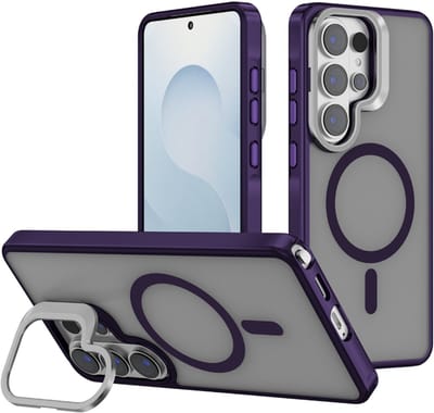 Casemania Hoesje Geschikt voor Samsung Galaxy S26 Ultra - Paars - Magnetische Hybrid Back Cover met Camera Bescherming Kickstand