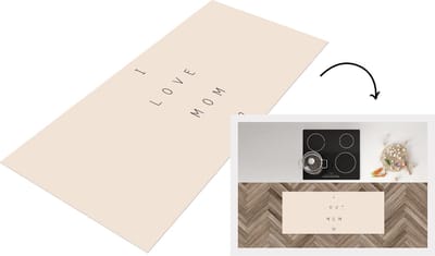 Keukenloper - Loper keuken - Spreuken - Quotes I Love Mom - Best mom - Moederdag - Moeder cadeau - 120x50 cm - Keukenloper vinyl